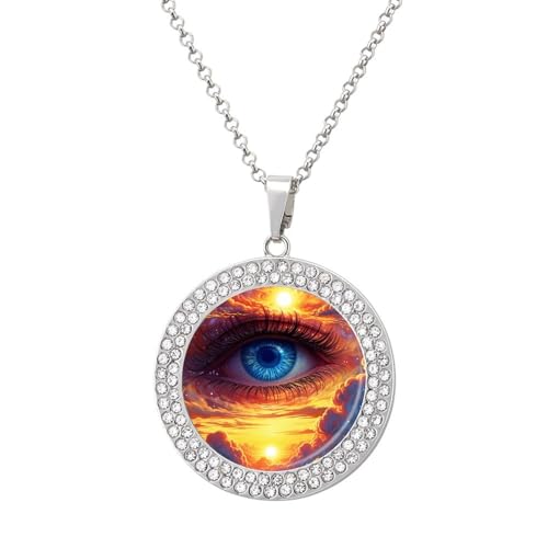 KWQDOZF Personalisierte runde Halskette mit Auge des Universums, Bild-Diamant-Anhänger, personalisierter Erinnerungsschmuck, Geschenk für Männer und Frauen KWQDOZF Personalisierte runde Halskette mit Auge des Universums, Bild-Diamant-Anhänger, personalisierter Erinnerungsschmuck, Geschenk für Männer und Frauen von KWQDOZF
