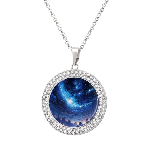 KWQDOZF Personalisierte runde Halskette mit Bild des Nachthimmels, Diamantanhänger, personalisierter Erinnerungsschmuck, Geschenk für Männer und Frauen KWQDOZF Personalisierte runde Halskette mit Bild des Nachthimmels, Diamantanhänger, personalisierter Erinnerungsschmuck, Geschenk für Männer und Frauen von KWQDOZF
