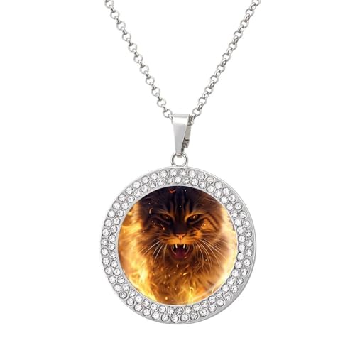 KWQDOZF Personalisierte runde Halskette mit Bild und Diamantanhänger, Andenkenschmuck, Geschenk für Männer und Frauen KWQDOZF Personalisierte runde Halskette mit Bild und Diamantanhänger, Andenkenschmuck, Geschenk für Männer und Frauen von KWQDOZF