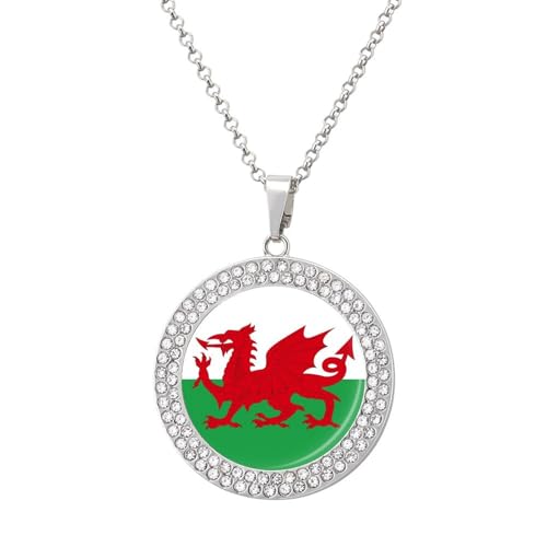 KWQDOZF Personalisierte runde Halskette mit Flagge von Wales, Bild-Diamant-Anhänger, personalisierter Erinnerungsschmuck, Geschenk für Männer und Frauen KWQDOZF Personalisierte runde Halskette mit Flagge von Wales, Bild-Diamant-Anhänger, personalisierter Erinnerungsschmuck, Geschenk für Männer und Frauen von KWQDOZF