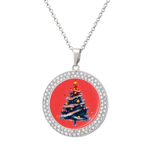 KWQDOZF Personalisierte runde Halskette mit Weihnachtsbaum-Bild und Diamant-Anhänger, personalisierter Erinnerungsschmuck, Geschenk für Männer und Frauen KWQDOZF Personalisierte runde Halskette mit Weihnachtsbaum-Bild und Diamant-Anhänger, personalisierter Erinnerungsschmuck, Geschenk für Männer und Frauen von KWQDOZF