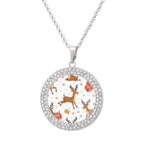 KWQDOZF Personalisierte runde Halskette mit Weihnachtshirsch-Muster, Bild-Diamant-Anhänger, personalisierter Erinnerungsschmuck, Geschenk für Männer und Frauen KWQDOZF Personalisierte runde Halskette mit Weihnachtshirsch-Muster, Bild-Diamant-Anhänger, personalisierter Erinnerungsschmuck, Geschenk für Männer und Frauen von KWQDOZF