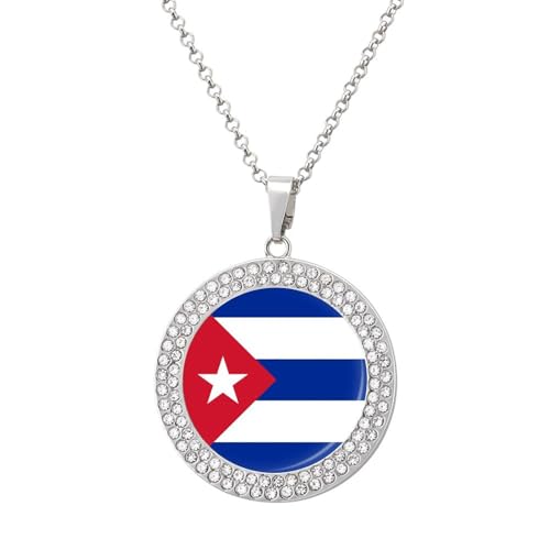 KWQDOZF Personalisierte runde Halskette mit der Flagge Kubas, Bild-Diamant-Anhänger, personalisierter Erinnerungsschmuck, Geschenk für Männer und Frauen KWQDOZF Personalisierte runde Halskette mit der Flagge Kubas, Bild-Diamant-Anhänger, personalisierter Erinnerungsschmuck, Geschenk für Männer und Frauen von KWQDOZF
