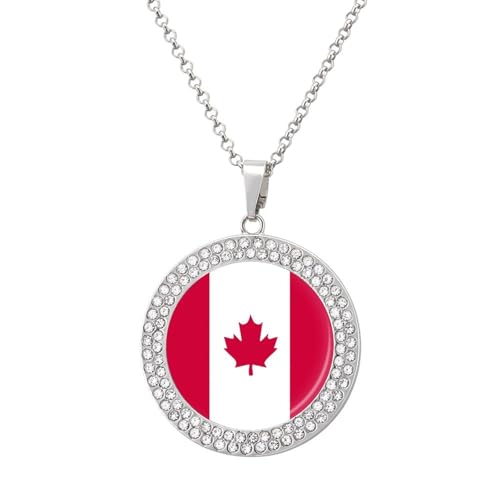 KWQDOZF Personalisierte runde Halskette mit kanadischer Flagge, Bild, Diamantanhänger, personalisierter Erinnerungsschmuck, Geschenk für Männer und Frauen KWQDOZF Personalisierte runde Halskette mit kanadischer Flagge, Bild, Diamantanhänger, personalisierter Erinnerungsschmuck, Geschenk für Männer und Frauen von KWQDOZF