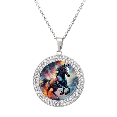 KWQDOZF Personalisierte runde Halskette mit laufendem Pferd, Bild-Diamant-Anhänger, personalisierter Erinnerungsschmuck, Geschenk für Männer und Frauen KWQDOZF Personalisierte runde Halskette mit laufendem Pferd, Bild-Diamant-Anhänger, personalisierter Erinnerungsschmuck, Geschenk für Männer und Frauen von KWQDOZF