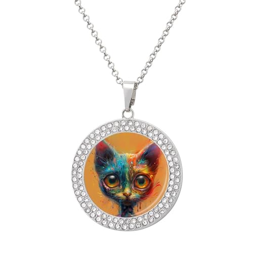 KWQDOZF Personalisierte runde Halskette mit orangefarbenen Katzen, Bild-Diamant-Anhänger, personalisierter Erinnerungsschmuck, Geschenk für Männer und Frauen KWQDOZF Personalisierte runde Halskette mit orangefarbenen Katzen, Bild-Diamant-Anhänger, personalisierter Erinnerungsschmuck, Geschenk für Männer und Frauen von KWQDOZF