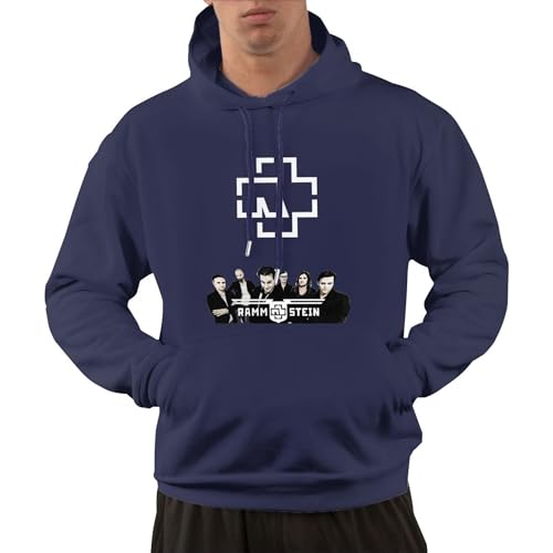 KWQDOZF Grafik-Kapuzenpullover, langärmelig, Pullover-Hoodie für Männer und Frauen, mit Taschen, Marineblau, 3XL von KWQDOZF