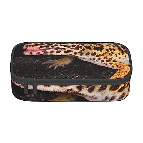 KWQDOZF Sand Leopard Großraum-Bleistifttasche mit robustem Fach für Schreibwaren, Bleistiftbox von KWQDOZF