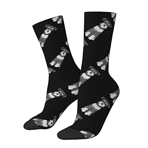 KWQDOZF Schnauzer-Socken, lustige Neuheits-Crew-Socken, Geschenk für Männer, Frauen, Teenager von KWQDOZF