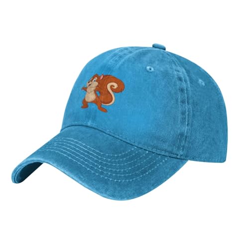 KWQDOZF Schöne Eichhörnchen Baseball Kappe Frauen Männer Baseball Caps Vintage Cowboy Hut Dad Hüte von KWQDOZF