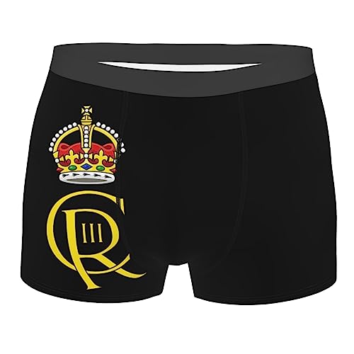 KWQDOZF Schwarze King Charles III Herren-Boxershorts Bequeme Boxershorts feuchtigkeitsableitende Unterwäsche für Männer von KWQDOZF