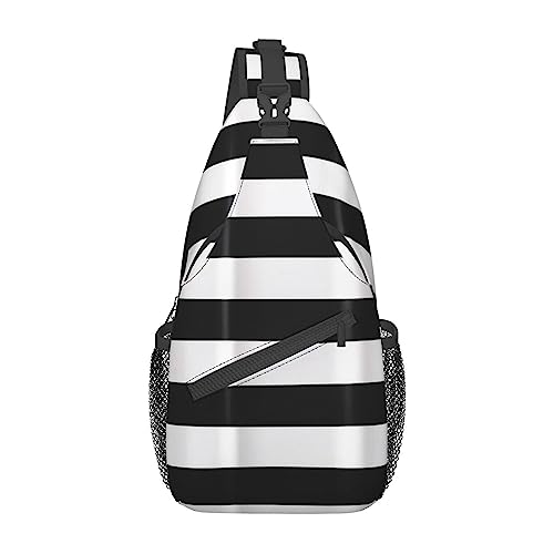 KWQDOZF Sling Bag für Männer und Frauen, schwarz-weiße amerikanische Flagge, modische Umhängetasche, Mehrzweck-Sling-Tasche, Schulterrucksack mit verstellbarem Riemen von KWQDOZF
