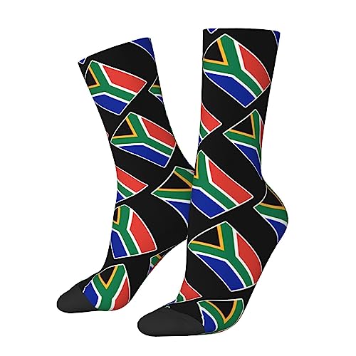 KWQDOZF Socken mit Südafrika-Flagge, lustige Neuheits-Crew-Socken, Geschenk für Männer, Frauen, Teenager von KWQDOZF