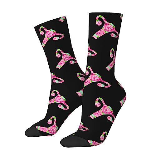 KWQDOZF Socken mit Uterus-Blumen, lustige Neuheit, Crew-Socken, Geschenk für Männer, Frauen, Teenager von KWQDOZF