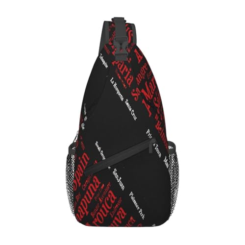 KWQDOZF Verstellbarer Sling-Rucksack im Vintage-Stil mit barbadischer Flagge – lässige Umhängetasche für Reisen, Fitnessstudio und den täglichen Gebrauch von KWQDOZF