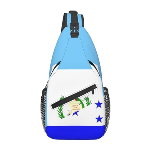 KWQDOZF Verstellbarer Sling-Rucksack mit Guatemala-Honduras-Flagge – Lässige Umhängetasche für Reisen, Fitnessstudio und den täglichen Gebrauch von KWQDOZF