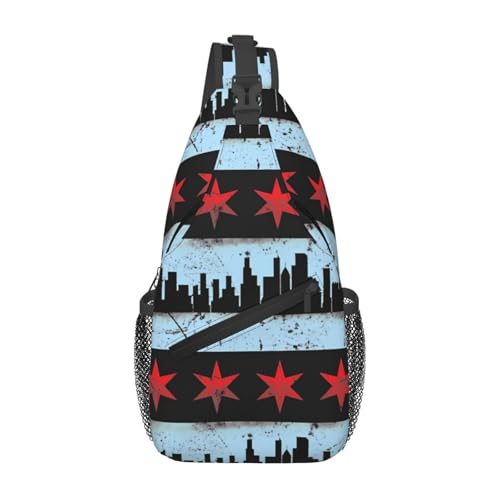 KWQDOZF Verstellbarer Sling-Rucksack mit Nationalflagge der USA und Puerto Rico – Lässige Umhängetasche für Reisen, Fitnessstudio und den täglichen Gebrauch von KWQDOZF