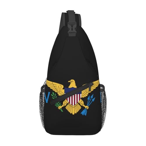 KWQDOZF Verstellbarer Sling-Rucksack mit US-Jungferninseln-Flagge – Lässige Umhängetasche für Reisen, Fitnessstudio und den täglichen Gebrauch von KWQDOZF