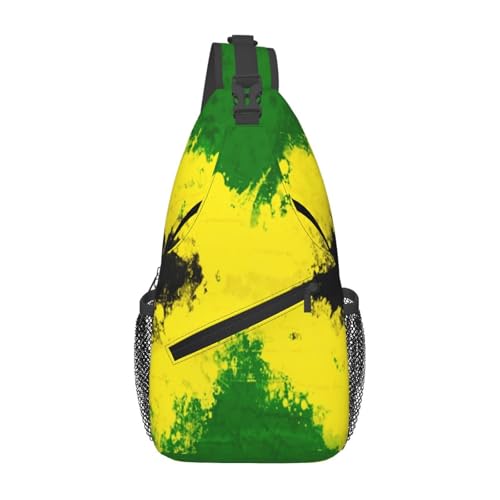 KWQDOZF Verstellbarer Sling-Rucksack mit ukrainischer amerikanischer Flagge und ukrainischen Wurzeln – lässige Umhängetasche für Reisen, Fitnessstudio und den täglichen Gebrauch von KWQDOZF