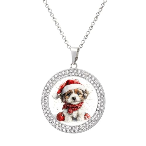 KWQDOZF Weihnachten für Hunde, personalisierte runde Halskette mit Bild-Diamant-Anhänger, personalisierter Erinnerungsschmuck, Geschenk für Männer und Frauen KWQDOZF Weihnachten für Hunde, personalisierte runde Halskette mit Bild-Diamant-Anhänger, personalisierter Erinnerungsschmuck, Geschenk für Männer und Frauen von KWQDOZF