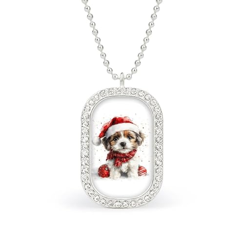 KWQDOZF Weihnachts-Halskette für Hunde, modisches Bild, personalisierter Foto-Erinnerungsanhänger, Schmuck für Männer und Frauen von KWQDOZF
