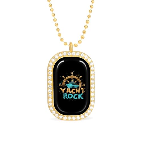 KWQDOZF Yacht Rock Anhänger Halskette für Frauen Fashion Square Gold Splitter Kette Diamant Lünette Schmuck von KWQDOZF