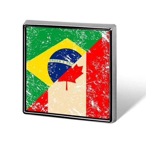 Kanada und Brasilien Retro-Flagge Brosche Pins 0,7" Metallabzeichen Schmuck Dekor für Kleidung Lapel Krawatte Rucksack Zubehör von KWQDOZF