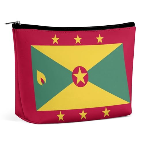 Kompakte Make-up-Tasche mit Grenada-Flagge, Reise-Kosmetiktasche, Organizer für Damen Kompakte Make-up-Tasche mit Grenada-Flagge, Reise-Kosmetiktasche, Organizer für Damen von KWQDOZF
