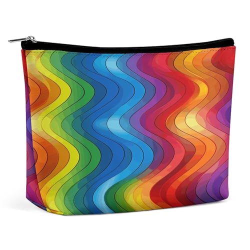 Kosmetiktasche, Make-up-Taschen für Damen, tragbare Make-up-Tasche, Regenbogen-Make-up-Etui, Reise-Kulturtasche für Reisezubehör von KWQDOZF