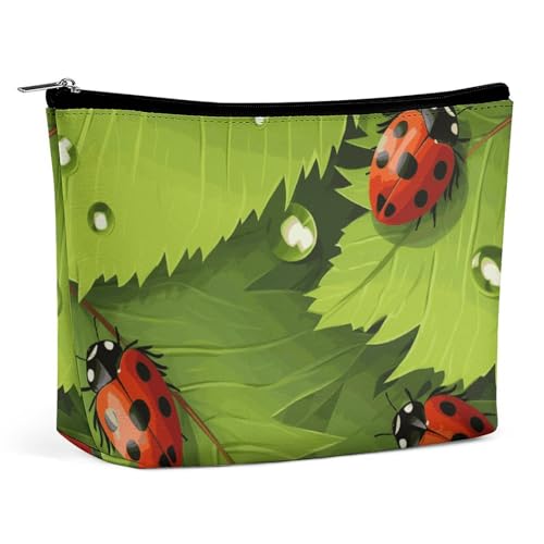 Kosmetiktasche, Make-up-Taschen für Damen, tragbare Make-up-Tasche mit Blättern und Marien n, Make-up-Etui, Reise-Kulturtasche für Reisezubehör von KWQDOZF