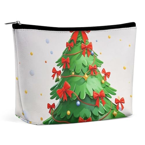 Kosmetiktasche, Make-up-Taschen für Damen, tragbare Make-up-Tasche mit Schleife und Baummotiv, Make-up-Etui, Reise-Kulturtasche für Reisezubehör von KWQDOZF