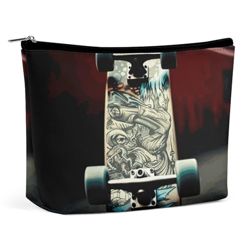 Kosmetiktasche, Make-up-Taschen für Frauen, tragbare Make-up-Tasche, Skateboards, Make-up-Etui, Reise-Kulturtasche für Reisezubehör von KWQDOZF