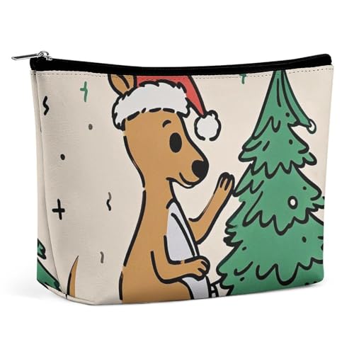 Kosmetiktasche, Make-up-Taschen für Frauen, tragbare Make-up-Tasche, Weihnachts-Känguru-Make-up-Etui, Reise-Kulturtasche für Reisezubehör von KWQDOZF