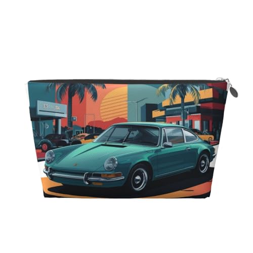Kosmetiktasche für Damen mit Auto-Booth-Aufdruck, große Kapazität, Reise-Make-up-Tasche aus Leder, wasserdicht, Kulturbeutel, Rasierbeutel, Geldbörse von KWQDOZF