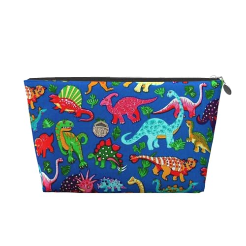 Kosmetiktasche mit Dinosaurier-Motiv für Damen, groß, mit Reißverschluss, Make-up-Tasche, Reise-Kulturbeutel von KWQDOZF