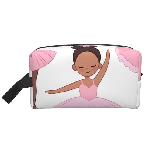 Kosmetiktasche mit Prinzessinnen-Ballerina-Tänzerin für Damen, Ballett-Make-up-Tasche, tragbare Toiletten-Organizer-Tasche, Reisezubehör, Geschenk von KWQDOZF