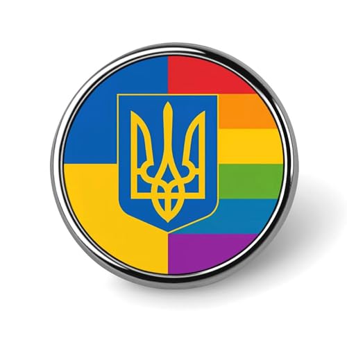 LGBT Ukraine Rainbow Flag Round Pin Trendy Funny Lapel Brooch Pin Tie Tack Badge Accessories for Men Women LGBT Ukraine Rainbow Flag Round Pin Trendy Funny Lapel Brooch Pin Tie Tack Badge Accessories for Men Women von KWQDOZF