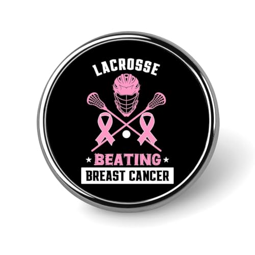 Lacrosse Brustkrebs-Bewusstseins-Brosche, rund, Anstecknadel, Revers, Krawattennadel für Damen und Herren, Büroangestellte, Lehrer, Dekoration Lacrosse Brustkrebs-Bewusstseins-Brosche, rund, Anstecknadel, Revers, Krawattennadel für Damen und Herren, Büroangestellte, Lehrer, Dekoration von KWQDOZF