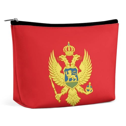 Leichte Make-up-Tasche mit Flagge von Montenegro, wasserdichte Kosmetiktasche für Geldbörse, Reise-Organizer von KWQDOZF