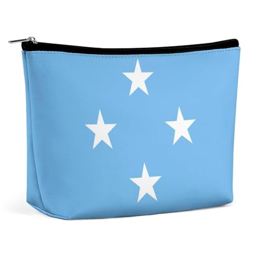 Leichte Make-up-Tasche mit Mikronesien-Flagge, wasserdichte Kosmetiktasche für Geldbörse, Reise-Organizer von KWQDOZF