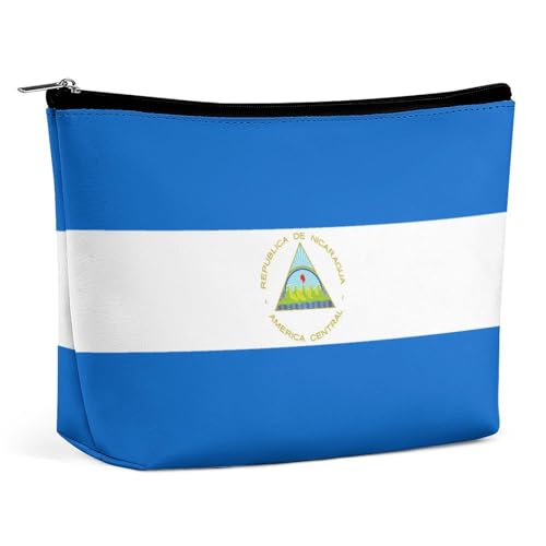 Leichte Make-up-Tasche mit Nicaragua-Flagge, wasserdichte Kosmetiktasche für Geldbörse, Reise-Organizer von KWQDOZF