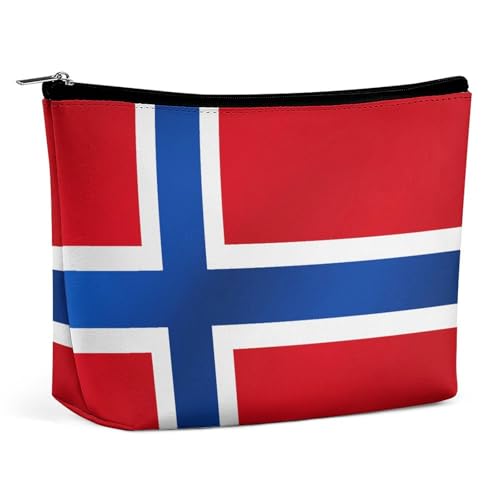 Leichte Make-up-Tasche mit Norwegen-Flagge, wasserdichte Kosmetiktasche für Geldbörse, Reise-Organizer von KWQDOZF