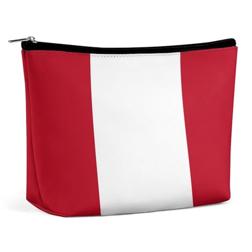 Leichte Make-up-Tasche mit Peru-Flagge, wasserdichte Kosmetiktasche für Geldbörse, Reise-Organizer von KWQDOZF