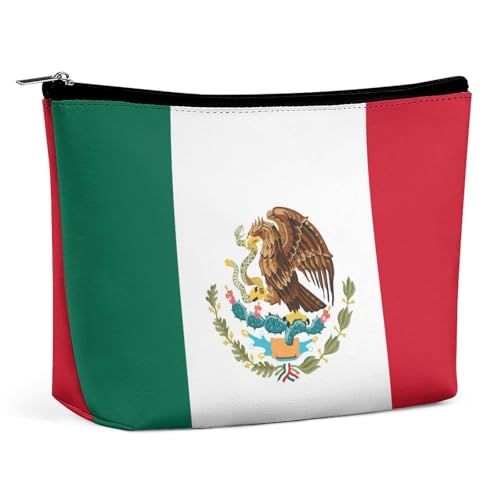 Leichte Make-up-Tasche mit mexikanischer Flagge, wasserdichte Kosmetiktasche für Geldbörse, Reise-Organizer von KWQDOZF
