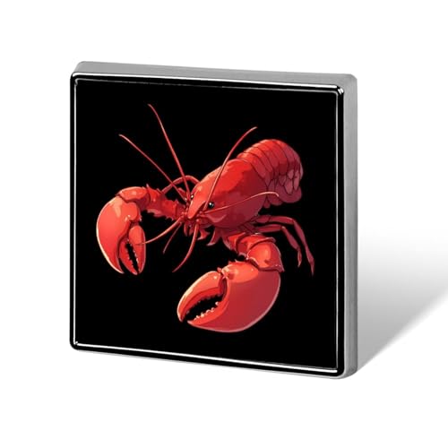 Lobster Print Brooch Pins for Women Men Square Collar Lapel Pins Coat Jacket Accessories Lobster Print Brooch Pins for Women Men Square Collar Lapel Pins Coat Jacket Accessories von KWQDOZF