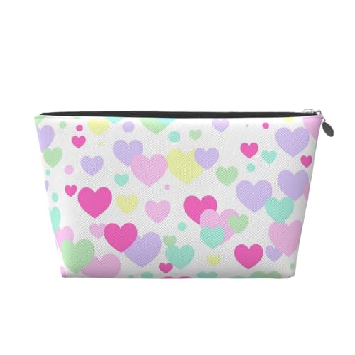 Love Make-up-Tasche für Geldbörse, Reißverschluss, Kosmetiktasche für Damen, Reisetasche aus Leder, Make-up-Organizer für Kulturbeutel von KWQDOZF