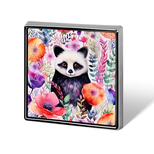 Lustige Anstecknadeln mit Aquarell-Panda-Blumen, Knopf, Brosche, Abzeichen, Hut, Kleidung, Tasche, Schmuck für Männer und Frauen von KWQDOZF