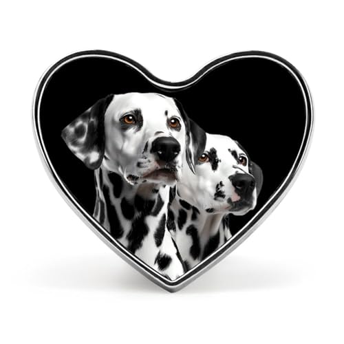 Lustige Anstecknadeln mit Dalmatiner-Hunden, herzförmig, Knopf, Brosche, Abzeichen, Anstecknadel, Hut, Kleidung, Schmuck für Männer und Frauen von KWQDOZF