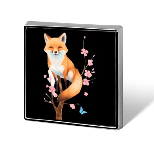 Lustige Anstecknadeln mit Fuchs, Schmetterling, Kirschblumen, Brosche, Abzeichen, Hut, Kleidung, Tasche, Schmuck für Männer und Frauen von KWQDOZF