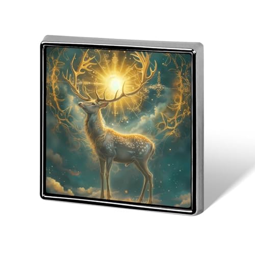 Lustige Anstecknadeln mit Hirsch und Sonne, Knopf, Brosche, Abzeichen, Hut, Kleidung, Tasche, Schmuck für Männer und Frauen von KWQDOZF